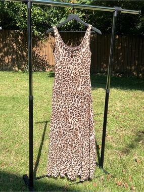 Jessica Howard Leopard Print Sleeveless Maxi Dress - Brown & Black